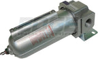 HEAVY DUTY HIGH FLOW COMPRESSED AIR IN-LINE PARTICULATE FILTER WITH METAL BOWL, 1/2" NPT PORTS, 140 CFM, VISIBLE SIGHT GLASS, 5 MICRON ELEMENT