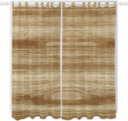 Light Brown Wood Grain Living Room Curtains 84 Inch Length, Window Curtains Tab Top, Western Farmhouse Barn Door Light Filtering Window Treatments Drapes 52"x84" 2 Panel