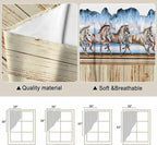 Western Horse Swag Valances for Windows, Farmhouse Wooden Grain Vintage Cowboy Barn Door Rod Pocket Kitchen Curtains Valance, Small Window Curtains Swag for Cafe Living Room, 2 Panels, 28x36 inch