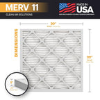 BNX TruFilter 20x20x1 Air Filter MERV 11 (12-Pack) - MADE IN USA - Allergen Defense Electrostatic Pleated Air Conditioner HVAC AC Furnace Filters for Allergies, Dust, Pet, Smoke, Allergy MPR 1200 FPR