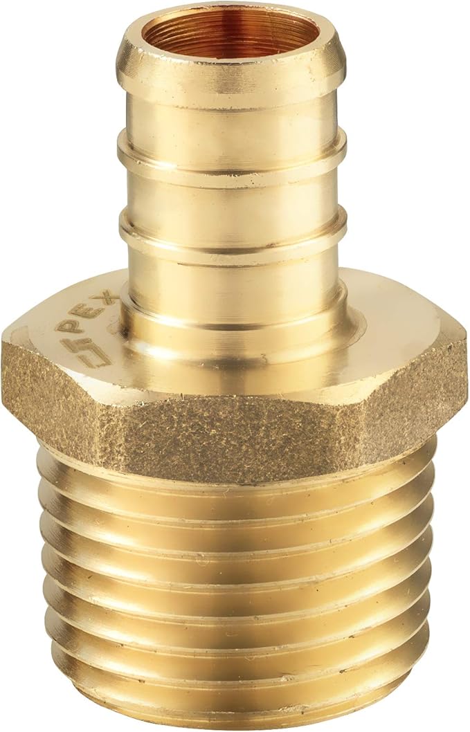 (Pack of 4) EFIELD Pex 3/4 Inch x 3/4 Inch Male NPT Adapter Brass Crimp Fittings, ASTM F1807,(PEX1807021-4PCS)