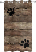 Wood Grain Outdoor Curtains for Patio Claws Animals Wooden Brown Vintage Waterproof Outside Curtains with Grommet Top Weatherproof Curtain for Cabana Pergola Gazebo, 1 Panel, 54" W x 95" L