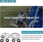 Sand Filter Pump Parts 25013 Repair Set Compatible with Intex Krystal Clear Sand Filter Pump with 25013 Air Release Valve & O-Ring Parts (1 Set)