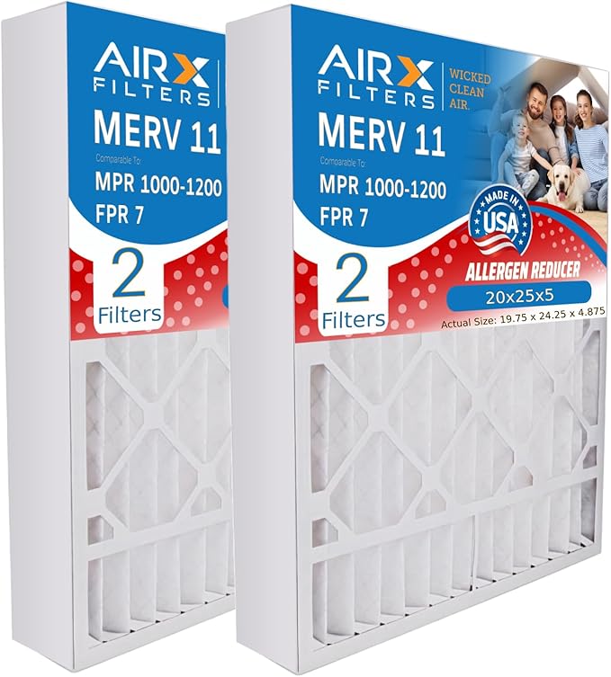 AIRX FILTERS WICKED CLEAN AIR. 20x25x5 Air Filter MERV 11 Compatible with ReservePro 4501 Furnace Filter 2 Pack