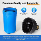 PUREPLUS 2-Stage Whole House Water Filtration System, Reduces Chlorine, Odor, Heavy Metals, Iron, Manganese, 10"x4.5" Housing, 1" Inlet/Outlet, PP Sediment & RFN Iron Filter, Pressure Gauges Included