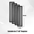 Floor Register Vent Cover, 2"x10" Magnetic Air Vent Screen Mesh Covers for Home Floor/Wall/Ceiling Registers Air Vent Filters, Black (4 Packs)