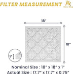 MervKing 18x18x1 Air Filter Actual Size: 17.7" x 17.7" x 0.75" MERV 8 MPR 600-700 | MADE IN USA | 4-Pack | Pleated HVAC AC Furnace Replacement