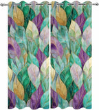 Leaves Outdoor Curtains for Patio Gorgeous Leaf Abstract Spring Waterproof Outside Curtains with Grommet Top Weatherproof Curtain for Cabana Pergola Gazebo, 2 Pack, 54" W x 84" L