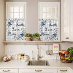 Farmhouse Kitchen Curtains Set 3 Piece for Windows,Rod Pocket Valance and Tier Set 36 Inch Length,Blue Country Texas Star Vintage Berries Wooden Light Filtering Cafe Curtains for Living Room