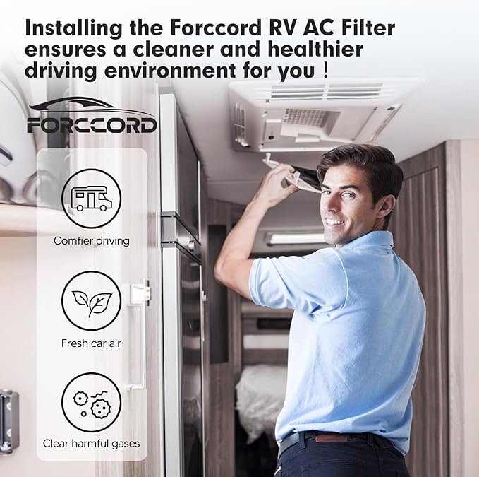 6-PCS RV Air Conditioner Filter RV AC Replacement RV Air Filters 3313107.103,3105012.003 Filters For Dometic Air Grille 14" x 7.5" MERV 6 Air Filters Reusable and Washable