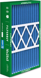 Filterbuy 16x25x5 Air Filter MERV 13 Optimal Smoke & Allergy Defense (4-Pack), Pleated HVAC AC Furnace Filters for Honeywell FC100A1029, Lennox X6670, and More (Actual Size: 15.75 x 24.75 x 4.38)