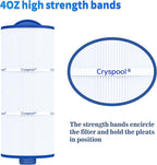 Cryspool® 06046 Filter Compatible with J-300, J400, 6CH-960, FC-2800, PJW60TL-F2S, 14081, 6540-383, Premium, Closed Handle(Not Removable Tops), 60 Sq. Ft Spa Filter Cartridge, 2 Pack
