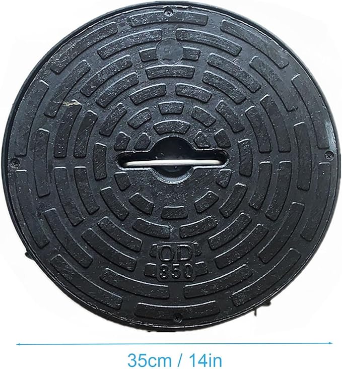 Septic Tank Lids, Manhole Cover with Handle, Sturdy and Pressure-Resistant, Suitable for Green Belts, Residential Areas and Construction Sites(35 cm/14 in)