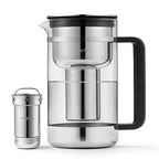 Aarke Purifier Glass Water Pitcher, Refillable Stainless Steel Filter, 8-Weeks Performance, BPA-Free, Dishwasher Safe, Pure & Enriched Refill Granules, 1.66L (7 Cups) Capacity