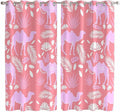 2 Panel Kitchen Cafe Curtains, Desert Camel Sunlight Filtering Nature Air Through, Home Decor Window Covering Tier Curtains for Living Room 80W x 63L inch Vintage Sand Camel Leaves Flower Pattern Pink