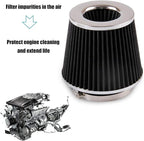 RYANSTAR Universal Clamp-on Air Intake Filter(2 Pack),3 In /3.5 In /4 In Three different Sizes, Round Tapered High Performance, Washable, Replacement Air Filter, For cars and motorcycles (black)