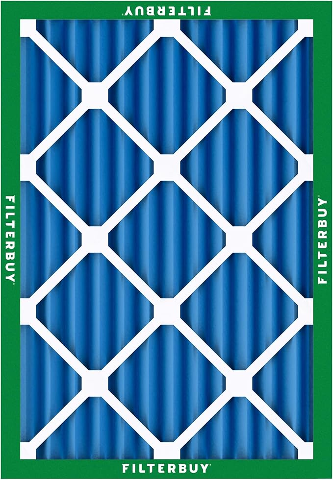 Filterbuy 13x20x2 Air Filter MERV 13 Optimal Smoke & Allergy Defense (12-Pack), Electrostatic Pleated HVAC AC Furnace Filters Replacement, Made in USA (Actual Size: 13.00 x 20.00 x 1.75)