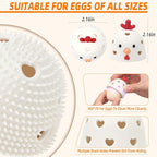Egg Washer for Fresh Eggs, Egg Scrubber for Fresh Eggs, Egg Brush for Cleaning Fresh Eggs, Egg Cleaner Scrubber, Easter Gifts Creative Chicken Shape Egg Wash Brush Silicone Washing Egg Tool - White