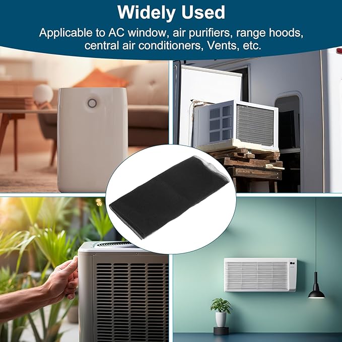 PATIKIL 39" x 39" x 0.1" Air Conditioner Filter Replacement, 2Pcs Washable Reusable Cut to Fit Foam Filter Air Filter for RV AC Vent Window Purifiers Computer, 40PPI
