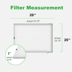Reair 25x25x1 Air filter, Washable and Reusable Air Filter 25x25x1 for AC HVAC Furnace, MERV 8 Air Filters Machine Washable & Dryer Friendly, AC Furnace Air Filter