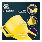 TEC Products FlexAll Long Flexible Funnels - Automotive Oil Funnel with Hose, Durable Nitrile Rubber for Oil Change, Transmission Funnel Fluid, Diesel, Fuel, Gas - Made in USA - Yellow (16 x 5 Inches)