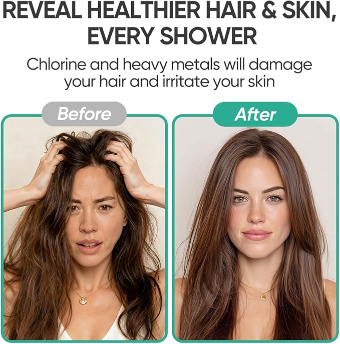 Cobbe High Output Shower Filter for Hard Water - Extra 2 Replaceable Cartridges - Removing Chlorine and Harmful Substance, and Dramatically Improves The Condition of Your Skin, Hair and Nails - Chrome