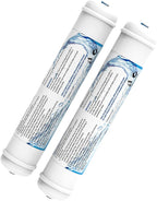 2 Pack Inline Water Filter 1/4" Quick-Connect Replacement Cartridge Inline Activated Carbon Block Filter for Refrigerator, Ice Maker, Under Sink System, Reduces Chlorine, Fluoride, Limescale and More