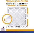 Filter King Air Filters 11.75x11.75x1 | 12 Pack | MERV 13 HVAC Pleated AC Furnace Filters | Air Purifier | Replacement Filters for Clean, Healthy & Fresh Environment | MADE IN USA