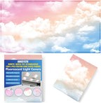 Fluorescent Light Covers - Classroom Covers for Ceiling Lights, 1 PCS 4 x 2 Feet Magnetic Light Filters, Classroom, Office Decor (Rainbow)
