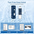 Refrigerator Water Filter Replacement for Samsung Water Filter DA29-00020B, HAF-CIN, RS25J500DSR, RF28HMEDBSR, HAF-CIN/EXP, RF4287HARS, RF28HFEDBSR, K007 3 Pack