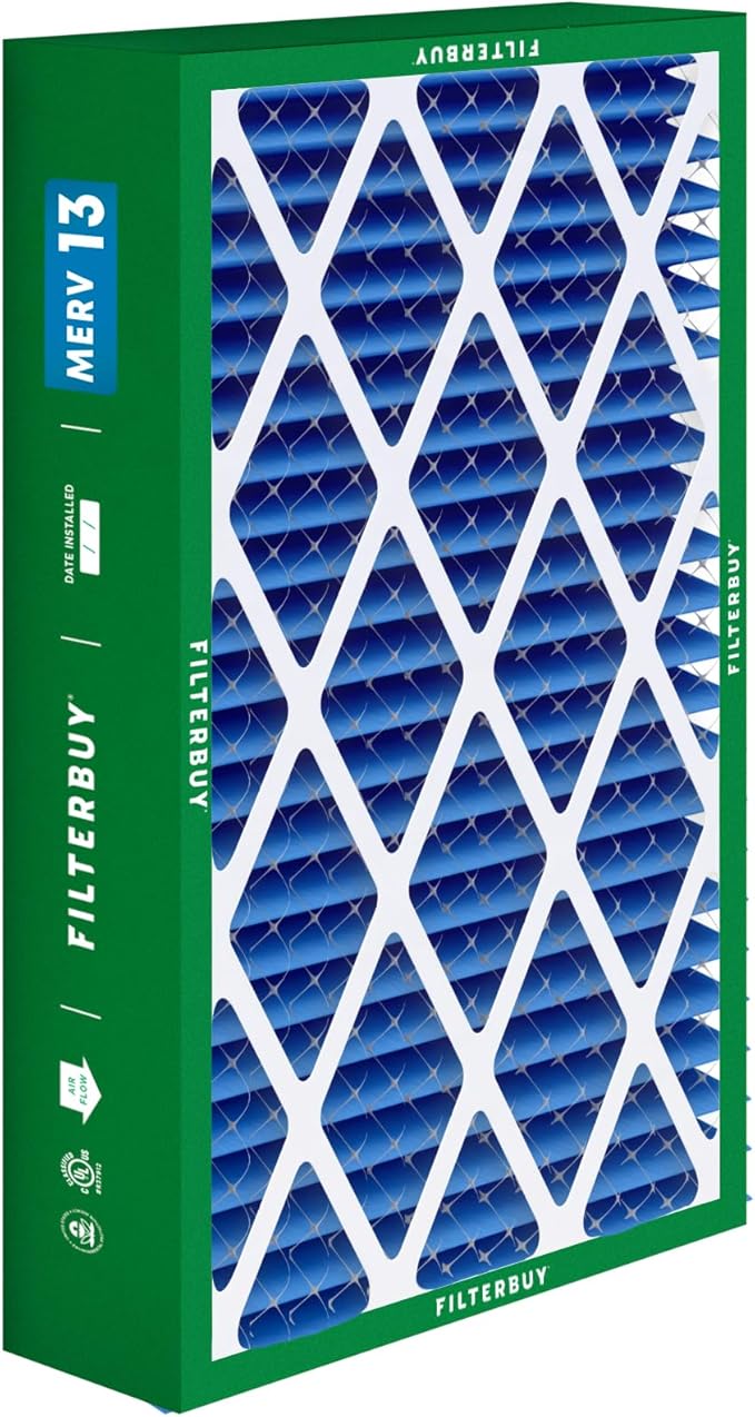 Filterbuy 16x28x6 Air Filter MERV 13 Optimal Smoke & Allergy Defense (3-Pack), Pleated HVAC AC Furnace Filters for AprilAire Space-Gard 401, 2400, & Lennox (Actual Size: 15.50 x 26.88 x 6.00)