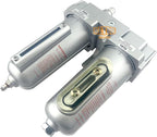 1/2" NPT HEAVY DUTY Industrial Grade 2 Stages Coalescing Filter Desiccant Dryer System For Compressed Air Lines, Metal Bowls, Great For Paint Spray And Plasma Cutter