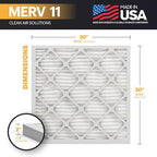 BNX TruFilter 20x20x2 Air Filter MERV 11 (4-Pack) - MADE IN USA - Allergen Defense Electrostatic Pleated Air Conditioner HVAC AC Furnace Filters for Allergies, Dust, Pet, Smoke, Allergy MPR 1200 FPR 7