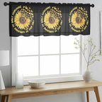YOU ARE MY SUNSHINE Sheer Valance Curtains, Summer Sunflowers Golden Gradient Butterflies Light Filtering Kitchen Valances Rod Pocket Voile Curtain Treatment for Bedroom/Living Room/Basement 54Wx18L