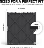 PuroAir MegaFilter - 18x20x1 Air Filter MERV 13 Activated CarbonTech Defense - Heavy Duty 3 Layer Furnace Filters Allergens, Pollen, Dust, Pet Dander, Smoke, Odors - HVAC Air Filter 18x20x1 (1-Pack)