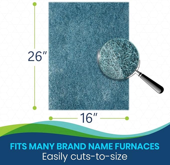 Polyester Washable Fiber Furnace Door Filter for Mobile, Manufactured and Modular Homes (16 x 26)