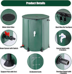 THUNDERBAY 100 Gallon Collapsible Rain Barrel, Portable Rain Barrels to Collect Rainwater from Gutter, Rainwater Collection System, Water Storage Tank Catcher Container with Filter Spigot