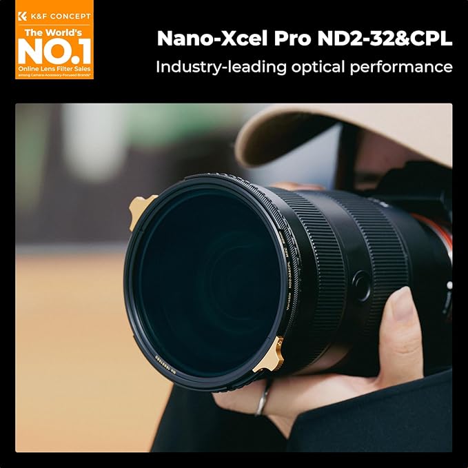 K&F CONCEPT 49mm Variable ND2-32 & Polarizing Filter 2-in-1 for Camera Lens, Waterproof Scratch Resistant 36 Multi-Coated Lens Filter (Nano-X PRO Series)