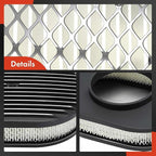 A-Premium Universal 12" Oval Black Air Cleaner Filter Assembly - 8-3/8 "x 2", Oval Black, Full Finned Air Cleaner - Fit For 5-1/8" carburetor neck