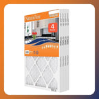 NaturalAire 20x20x1 Pleated Air Filter - Odor Eliminator with Baking Soda, 4-Pack of MERV 8. Controls Household Odors and Traps Harmful Airborne Particles, Lasting Up To 90 Days. 84857.012020