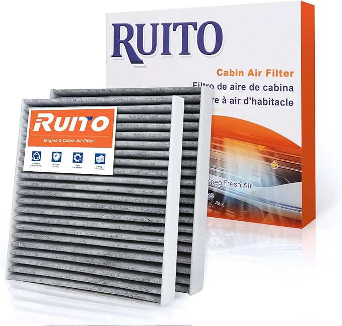 RUITO Cabin Air Filter Fits 2020-2023 Soul, 2021-2023 Seltos, 2017-2022 Sportage, 2016-2021 Tucson, 2019-2021 Veloster, 2020-2023 Venue, 2018-2022 Kona, Replace 97133-D1000, 97133-D3000, CF12160