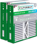 Filterbuy 20x20x5 Air Filter MERV 8 Essential Dust & Allergy Defense (2-Pack), Pleated HVAC AC Furnace Filters for Honeywell FC100A1011, Lennox X0585, and More (Actual Size: 19.63 x 19.88 x 4.38)