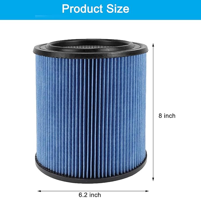 MZY LLC 17907 Cartridge Filter for Craftsman Shop Vac 5 to 20 Gallon, 3-Layer Pleated Fine Dust Filter Fits for Craftsman 17907 9-17907 Wet Dry Vacuum