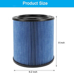 MZY LLC 17907 Cartridge Filter for Craftsman Shop Vac 5 to 20 Gallon, 3-Layer Pleated Fine Dust Filter Fits for Craftsman 17907 9-17907 Wet Dry Vacuum