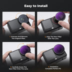 K&F CONCEPT HD CPL ND Filter Kit Compatible with DJI Osmo Action 6 Essential Combo, CPL ND8 ND16 ND32 ND64 ND256 Screw On Fit Action Camera Neutral Density Polarising Filter Optical Glass Multi-Coated