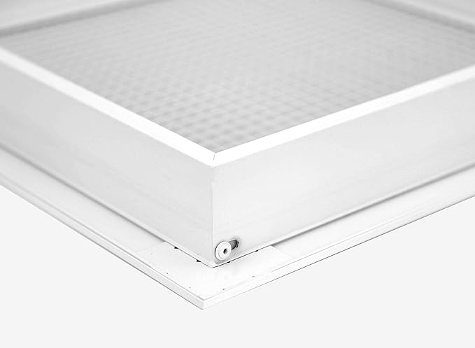 HVAC Premium 12" x 24" Cube Core Eggcrate Return Air Filter Grille for 1" Filter - Aluminum - White [Outer Dimensions: 14.5" x 26.5]