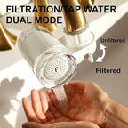 Filterbaby Skincare Filter 2.0, Bathroom Sink Filter Faucet for Skin Care, 99.9% Chlorine Removal - 0.000001 mm Carbon Fiber, Clinically Tested, Skin Hydration in 2 Weeks -(Pearlescent White)