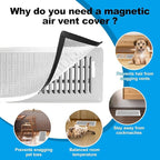 4 PCS White Magnetic Vent Covers - 4.7"x12" Magnetic Air Vent Screen - for Floor/Wall/Ceiling Registers - Easy Install, Secure Fit - Durable(Fits Registers 5" to 6" Wx 12" to13" L)