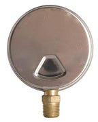 4" Oil Filled Pressure Gauge - Stainless Steel Case, Brass, 1/2" NPT, Lower Mount Connection, 0-6,000PSI