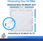 Filter King 19.88x21.5x1 Air Filter | 3-PACK | MERV 8 HVAC Pleated A/C Furnace Filters | MADE IN USA | Actual Size: 19.88 x 21.5 x .75"